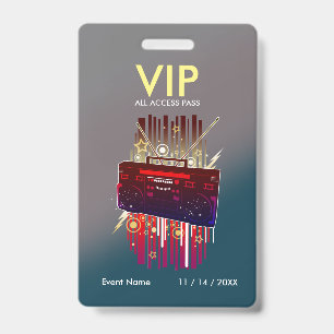 Badge Carte VIP personnalisée avec dégradé gris sarcelle