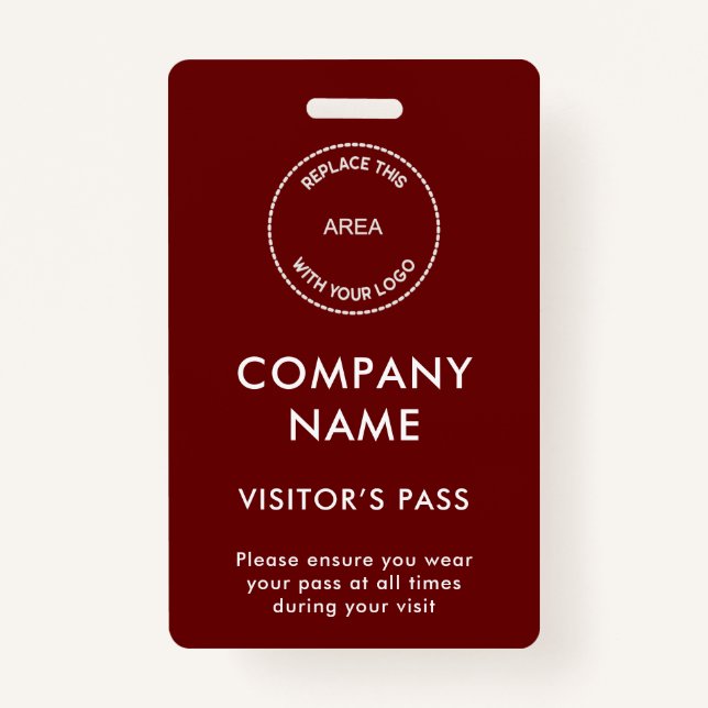Badge Carte Visite Nom de l'entreprise Logo Bourgogne Bl (Devant)