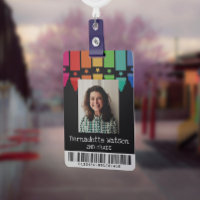 Cartes d'identité d'enseignant avec code-barres cr