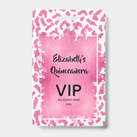 Carton d'invitation VIP Quinceañera Léopard Rose B