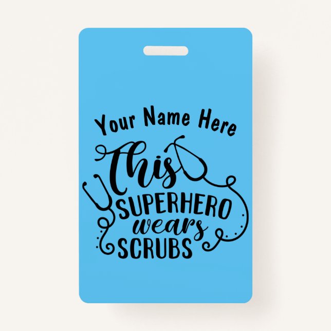 Badge Ce Superhero Porte Des Écrans - Nom Personnalisé (Devant)