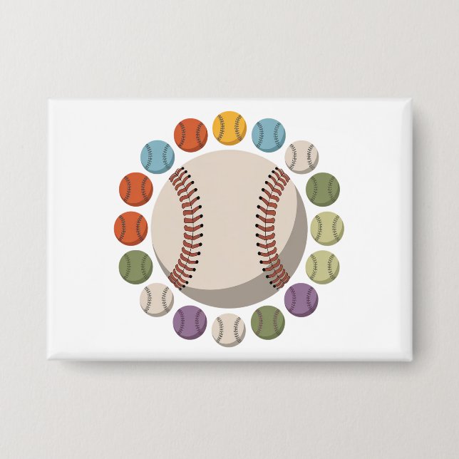 Badge Cercle de baseball coloré (Recto)