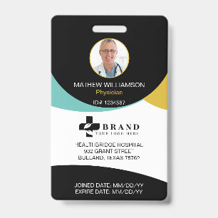 Badge Cercle noir ID photo et logo Médicale