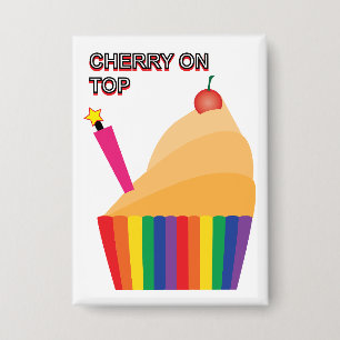 Badge Cerise sur le dessus 02