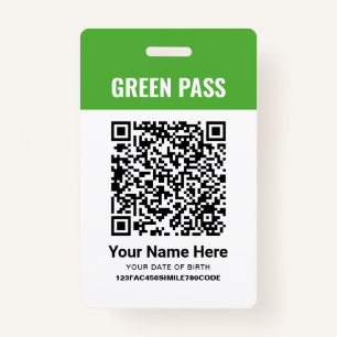 Badge Certificat de vaccination Green Pass PVC imprimé