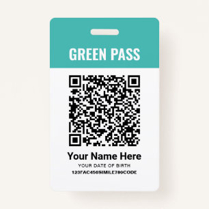 Badge Certificat de vaccination PVC Turquoise PVC Pass v