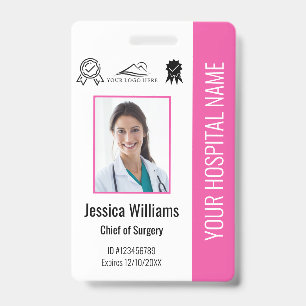 Badge Certification de photo de personnel d'hôpital Cart