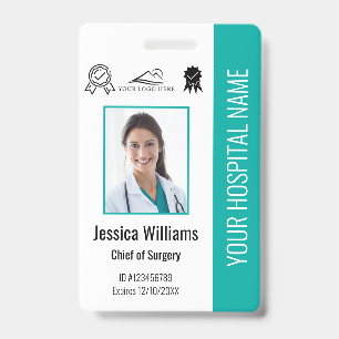 Badge Certification de photo d'employé d'hôpital ID sarc