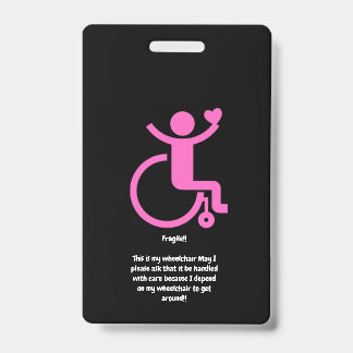 Badge C'est mon étiquette de fauteuil roulant