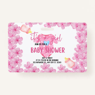 Badge c'est un baby shower fille