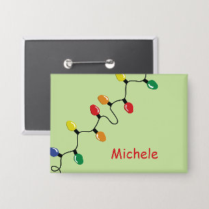 Badge Chaîne d'ampoule de Noël avec nom personnalisé