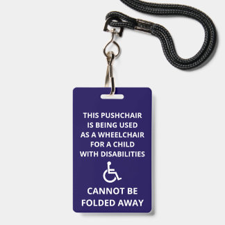 Badge Chaise roulante Poussette personnalisée ne peut pa