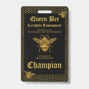 Badge Champion du tournoi de cornhole Queen Bee Fundrais
