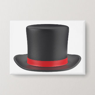 Badge Chapeau de dessus noir avec ruban rouge