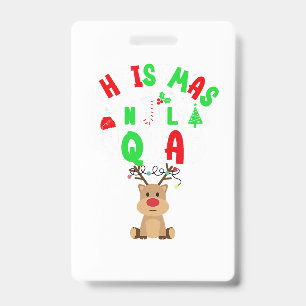 Badge Chapeau de Noël de Père Noël drôle de renne de bas