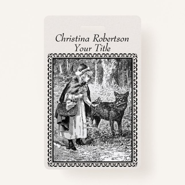Badge Chapeau rouge Noir Blanc Illustration Cadre (Devant)