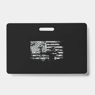 Badge Chasse Archer Drapeau Américain Chasse Bowhunting