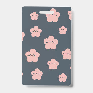 Badge Chat à Fleur Rose | Chat au visage mignon | amateu