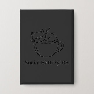 Badge Chat Introverti Batterie Sociale Zéro Avant Cervea