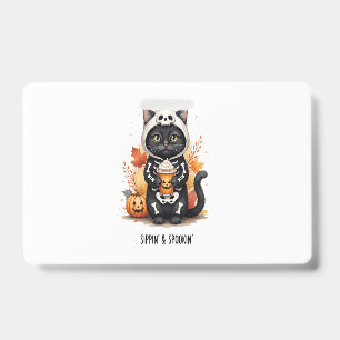 Badge Chat mignon et effrayant Halloween