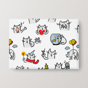 Badge Chats amusants, lait et magie.