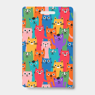Badge Chats colorés motif