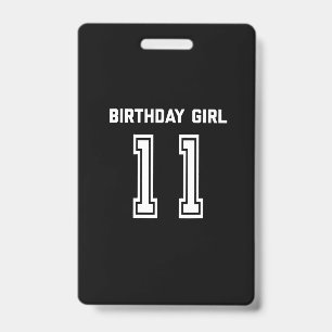 Badge Chemise de 11e anniversaire Cadeau Fille de 11 ans