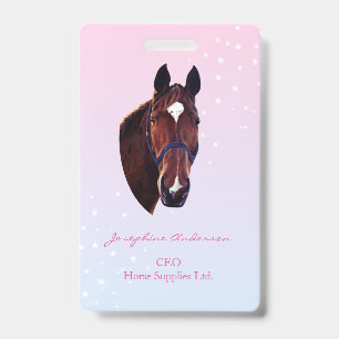 Badge Cheval avec étoile blanche