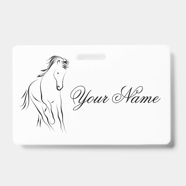 Badge Cheval en couleur noire (Avant)