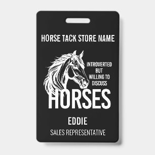 Badge Chevaux introvertis ventes drôles de magasin de se