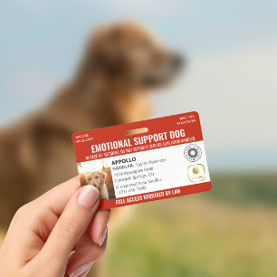 Badge Chien d'assistance de service rouge 2 Logo & Photo