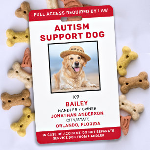 Badge Chien d'assistance personnalisé pour l'autisme Pho