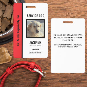 Badge Chien de service personnalisé officiel rouge et bl