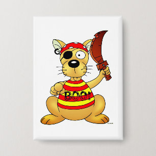 Badge Chien Pirate Drôle avec Épée de Jouet