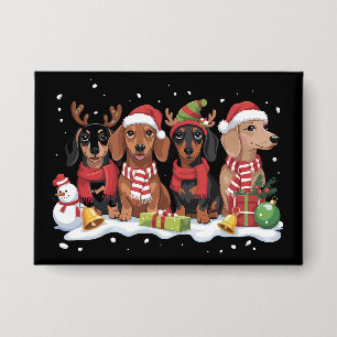 Badge Chiens de Noël Amoureux de Dachshund Maman Chien 