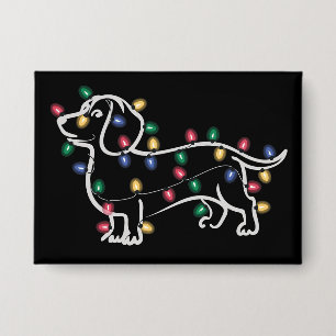 Badge Chiens Teckel Arbre Noël Xmas Animal Chien 
