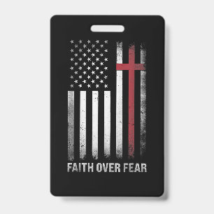 Badge Christian US USA Drapeau américain Christ Faith su