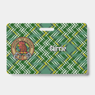 Badge Cimier de coq du clan Currie sur tartan