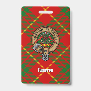Badge Cimier du clan Cameron sur tartan