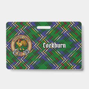 Badge Cimier du clan Cockburn sur tartan