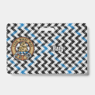 Badge Cimier du clan Haig sur tartan à carreaux