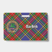 Cimier du clan MacBeth sur tartan