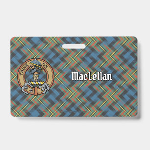 Badge Cimier du clan MacLellan sur tartan ancien