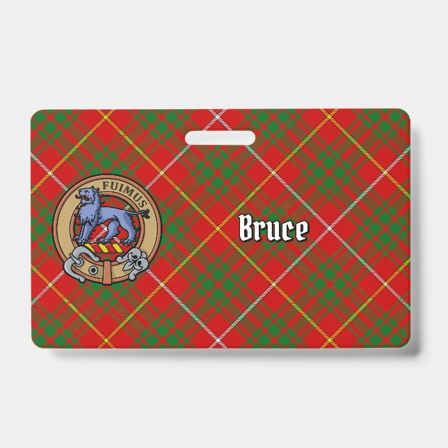 Badge Clan Bruce Crest sur Tartan (Avant)