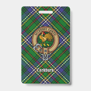 Badge Clan Cockburn Crête sur Tartan