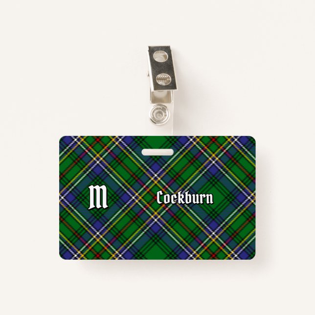 Badge Clan Cockburn Tartan (Devant avec clip)