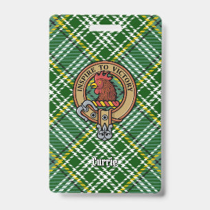 Badge Clan Currie Crête de coq sur Tartan