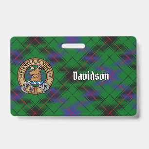 Badge Clan Davidson Crest sur Tartan