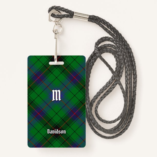 Badge Clan Davidson Tartan (Devant avec lanière)