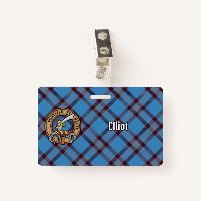 Badge Clan Elliot Crest sur le tarte antique (Devant avec clip)